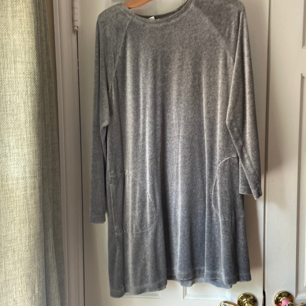 Gray j Jill tunic velour dress size Xl